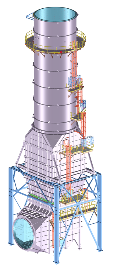 Gas turbine exhaust model for thermal stress analysis