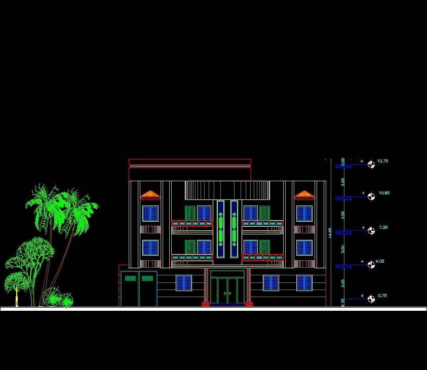 Building engineering CAD elevation